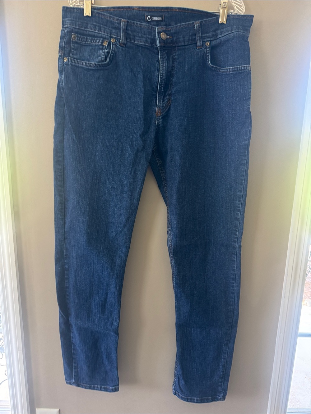Origins Navy Blue Men’s Slim Straight Jeans